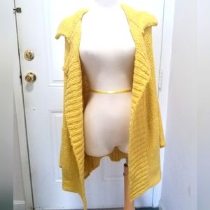 Free People Oversized Open Front Chunky Hobo Cardigen Yellow XS